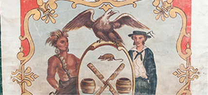 Hand-Painted Patriotic Banner: 1860-1876